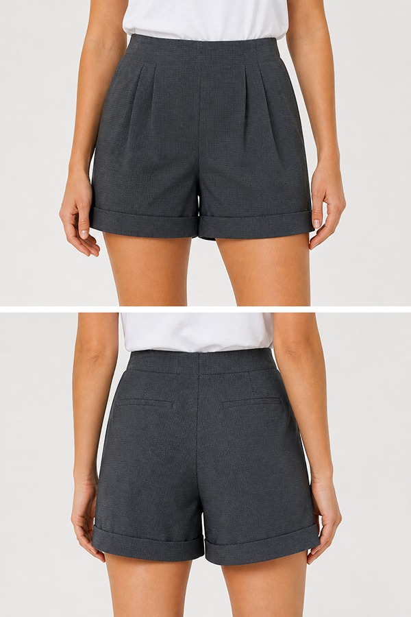 Tailored Casual Shorts front back