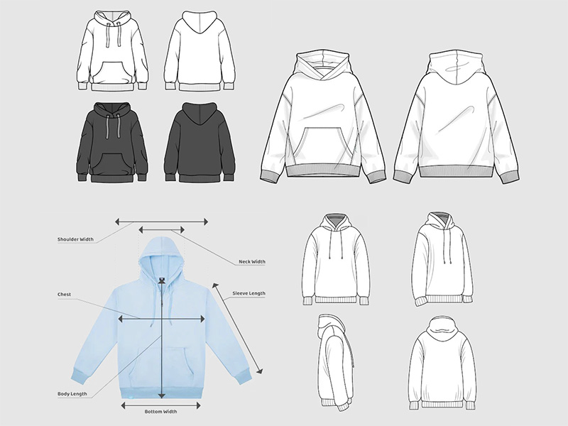 The components of hoodies
