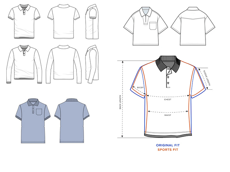 The components of polo shirts