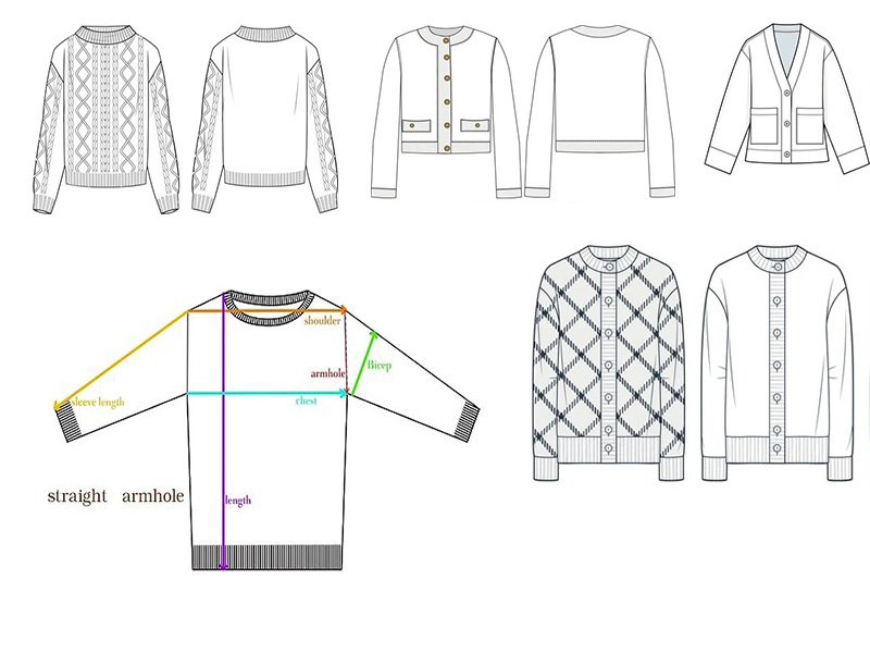 The components of sweaters