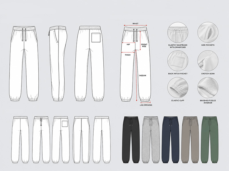 The components of sweatpants