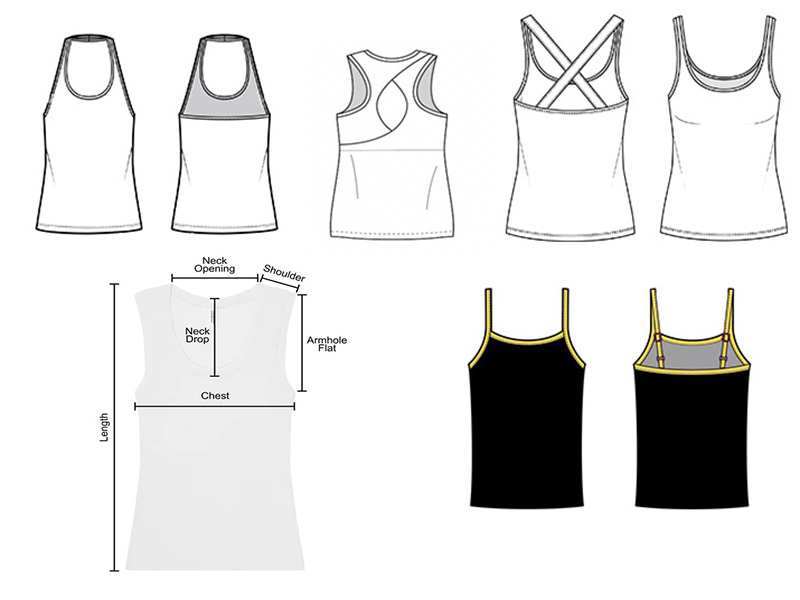 The components of tank tops