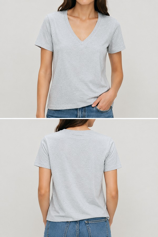 V-Neck T-Shirts front back