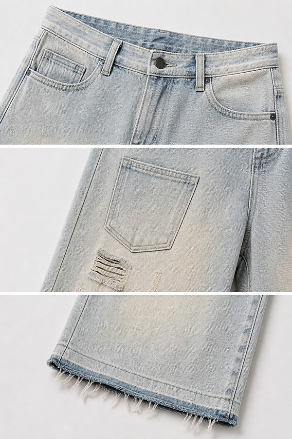 Washed Distressed Shorts details