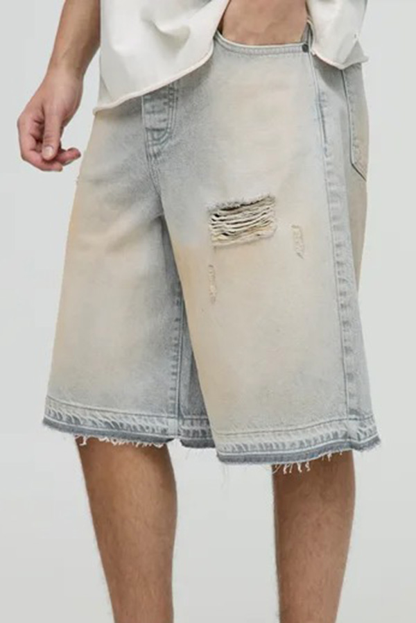 Washed Distressed Shorts