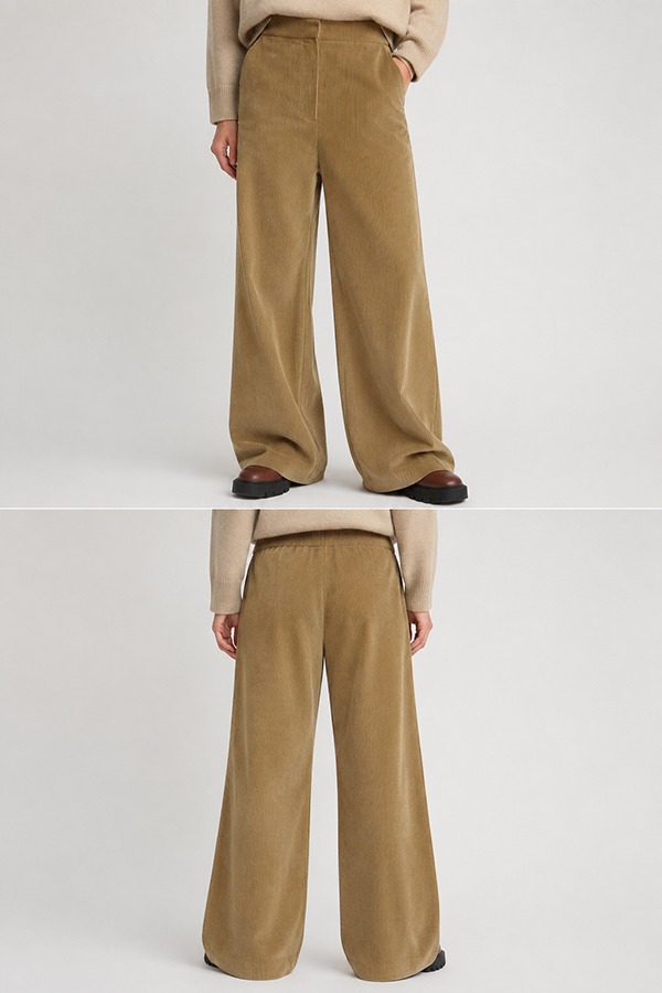 Wide-Leg Relaxed Trousers front back