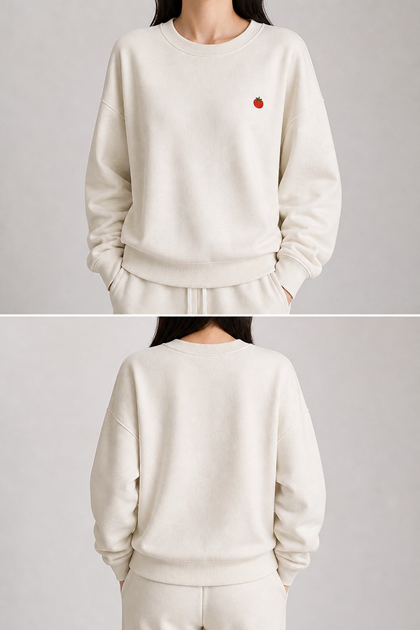 embroidered Sweatshirts wear front back