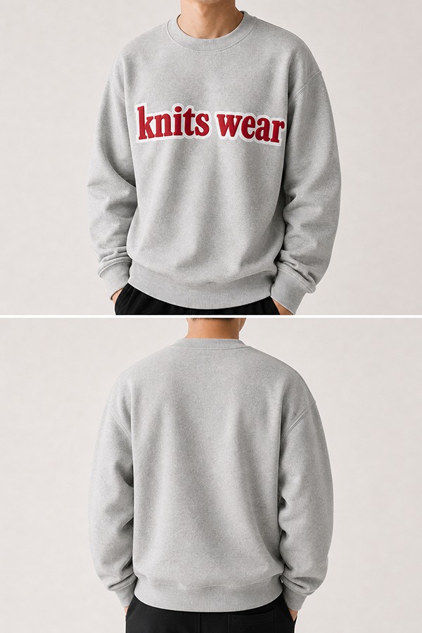 puff Print Sweatshirts wear front back