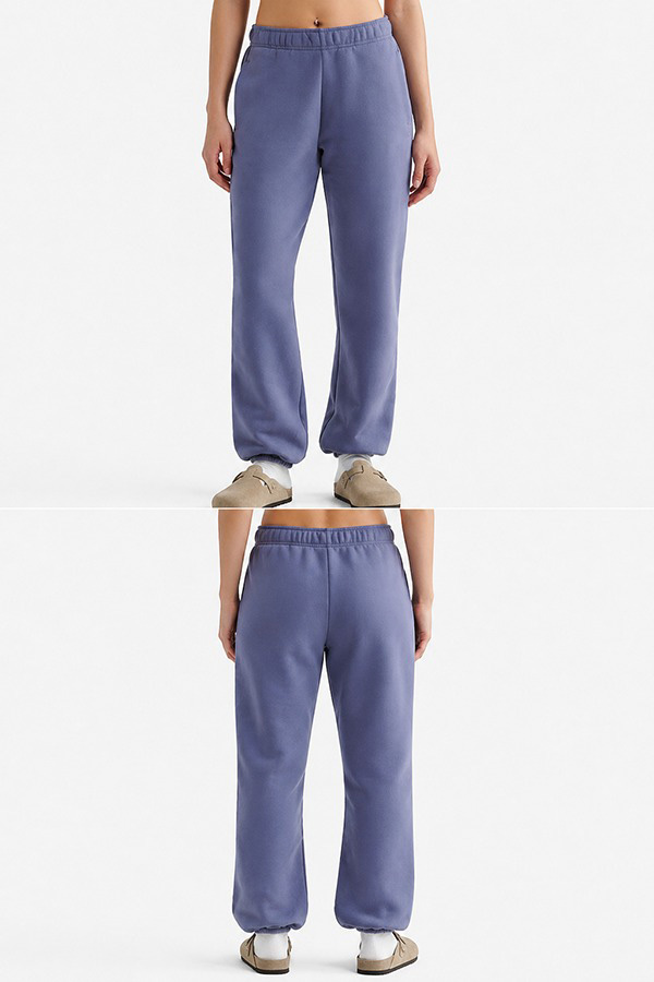 Basic Elastic Waist Sweatpants front back