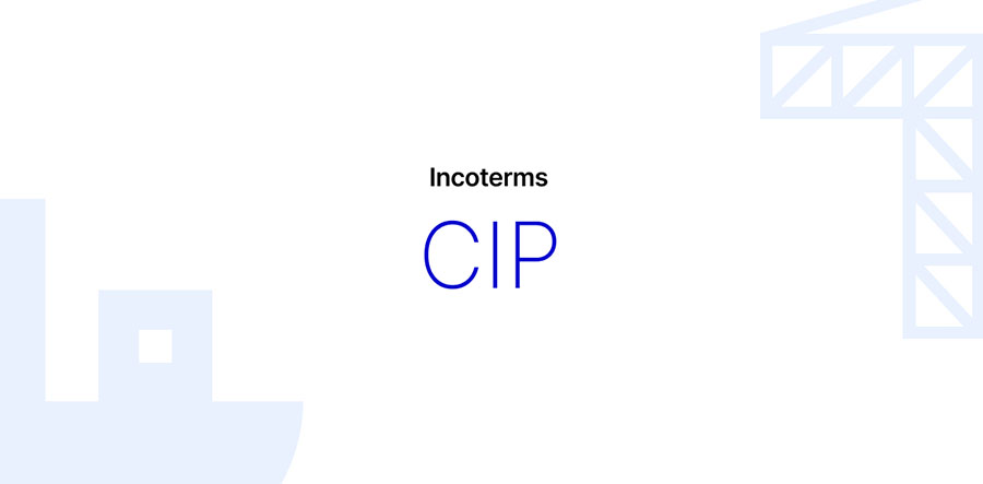 Minimal CIP Incoterms graphic showing shipping term overview and concept.