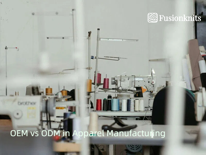 Industrial sewing factory showing OEM vs ODM apparel manufacturing process.