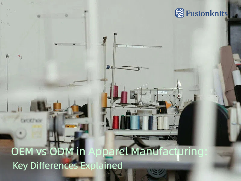Industrial sewing factory showing OEM vs ODM apparel manufacturing differences and workflow process.